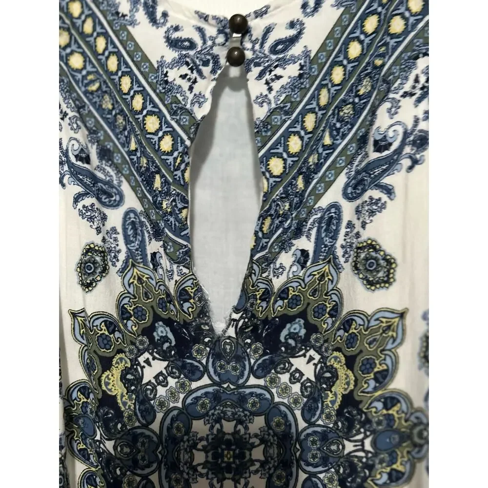 Skylar + Jade Junior's Sleeveless Flowy Summer‎ Dress Blue Yellow White Size XS